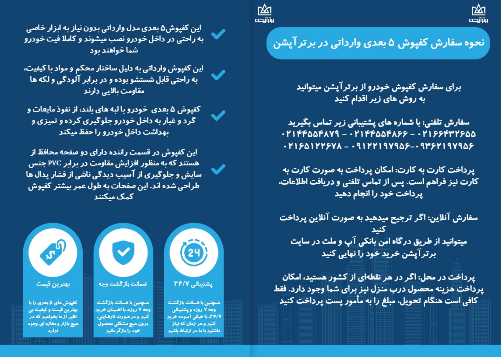 کفپوش 5 بعدی دیگنیتی پرستیژ مدل چرمی برند PZ وارداتی